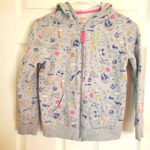 Cat & Jack | Printed Zip-Up Fleece Hoodie | Medium (7-8)